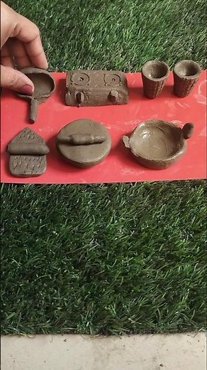 Clay Mini Kitchen Item Making | Miniature Cooking Set DIY #youtubeshorts #shortvideo #clayart #asmr