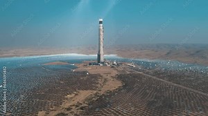 Israel Concentrated Solar Power plant in Negev desert (Ashalim Solar Tower)