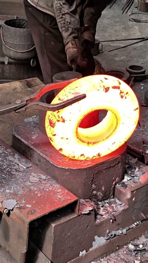 Inside the global forge hub factory Red Hot Steel Ring Rolling Process #process #forging #industrial