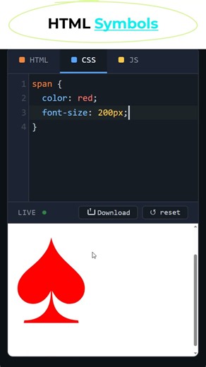 HTML Symbol Heart #htmltutorial #coding