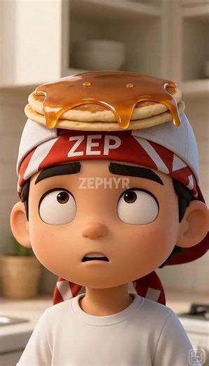 ZEP tries to make breakfast... 🍳 Pancake lands on his head #shorts