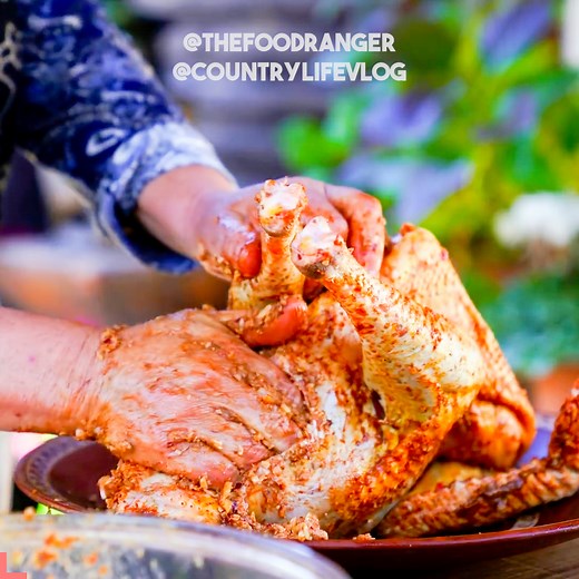 951K views · 25K reactions | Delicious stuffed Turkey recipe in the village! Thanks to CLV: https://youtu.be/SMvTSY65CWk | The Food Ranger | Facebook