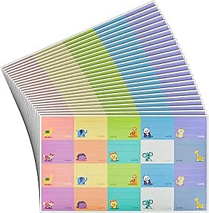 Juvale Baby Bottle Labels for Daycare 500-Pack - Multicolor Animal Designs (1.5" x 1") - Writable Daycare Bottle Labels - Adhesion for Bottles & Containers