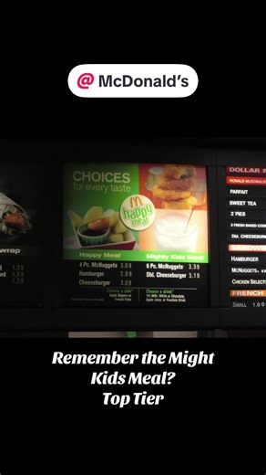 The @McDonald’s Mighty Kids Meal was introduced 2001 the year I was born. Every time we went to McDonald’s as I grew older I always got might kids meals and snack wraps. They were the best meals to grab at McDonald’s because they were seen as the preteen alternative to a a McDonald’s Happy Meal; and no they didn’t come with a toy. They were served in a paper bag unlike the cardboard bright red Happy Meal boxes with the iconic McDonald’s smile The Mighty Kids Meal was discounted in 2008 because t