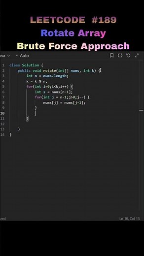 LeetCode 189 🔁 Rotate Array | Brute Force Approach Explained 💡 | Easy Interview Trick!