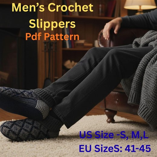 Men's Crochet Loafer Slippers Pattern – Chunky, Cozy Shoes (PDF Pattern) - Etsy