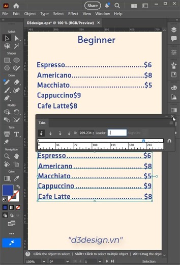 Tips Making Menu Pricing Breaks like a PRO #d3design #illustration #adobeillustrator #design #adobe | D3design.vn
