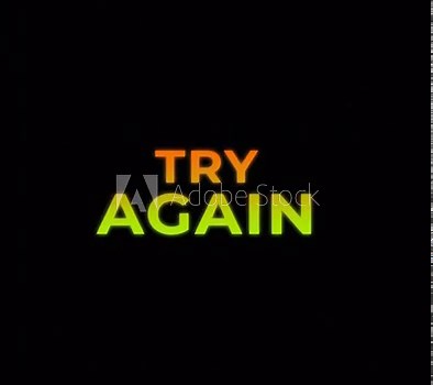 Dynamic gaming text animation showing “Try Again” with glowing effects and rapid motion trails, crafted for a 9:16 display to prompt a restart attempt.