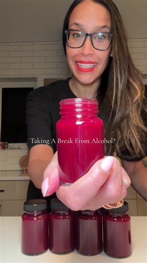 Liver Loving Sweet Beet Shots ✨ Organic when possible:1 large beet, 1 cup blueberries, 1 pear, 3 small knobs of ginger, 1 lemon and sprinkle each shot with organic Ceylon cinnamon ✨ Use JENJONES90 at Nama Well for the J2 Juicer