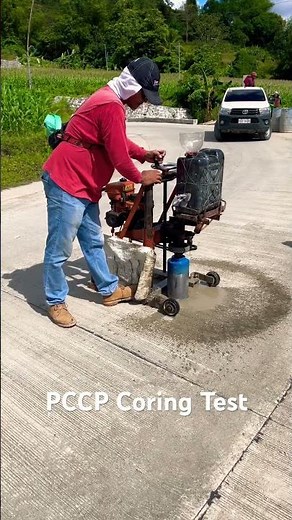 PCCP Coring Test. Determine thickness of unreinforced concrete