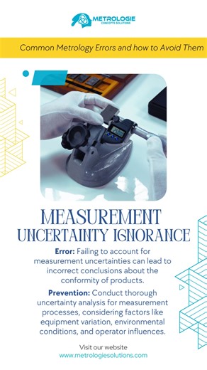 📏⚙️ Common Metrology Errors — and How to Avoid Them! Ensuring accurate measurements is essential for quality, compliance, and operational excellence. Here are some of the most common metrology errors and how you can prevent them: 🔹 1. Improper Calibration Error Using equipment that isn’t regularly or correctly calibrated leads to inaccurate results. ✅ Prevention: Implement a robust calibration schedule aligned with national or international standards. 🔹 2. Measurement Uncertainty Ignorance Fa