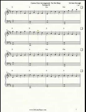 Learn Pg 2 - 1x, Canon Easy Harp Arrangement - Play Along Version #1 (60 BPM) I PAD Optimized