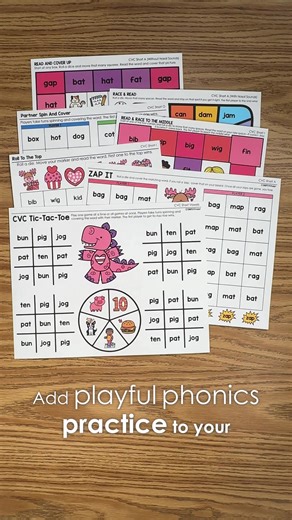 🎲 Check out the link in profile now and make phonics time the BEST part of your day with these no-prep, print-and-play CVC games! 🎲 ✔️ 8 different game types (Tic-Tac-Toe, Roll to the Top, Read & Race, and more!) ✔️ Themed & non-themed sets – including NEW Valentine’s Day games ✔️ Color black & white versions ✔️ Covers ALL CVC patterns (short vowels, mixed, nasal A) 💘 Perfect for centers, small groups, and independent work