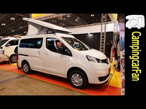 【ポップコンeE：キャンピングカー広島】スイング機構でベッド展開が簡単なNV200バネットベースの二人旅仕様バンコンキャンピングカー