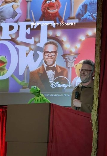 the muppets are BACK!!! feb. 4th on @Disney & @ABC catch The Muppet Show featuring Sabrina Carpenter, Seth Rogen, & more 💛 thanks Disney for having me at this special muppet show screening!! 🫧🌈🎬 #themuppetshow #disneyplus #abc