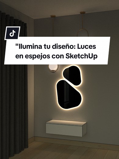 Diseño de espejo decorativo con luces led. #creatorsearchinsights #video #tutorial #sketchup #vray #arquitectura #diseño #espejo #decor