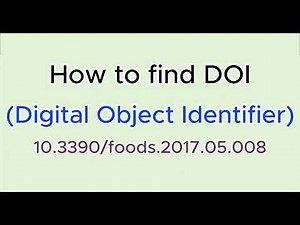 How to find DOI number of the journal article