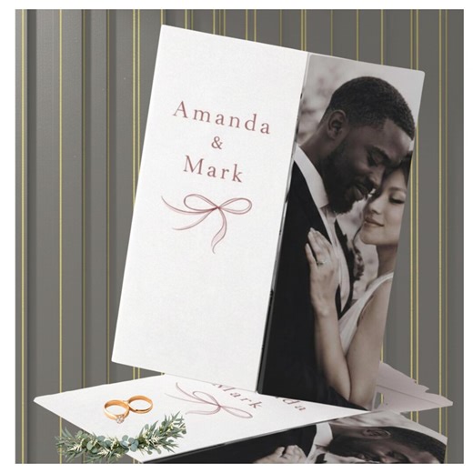 Gatefold Wedding Invitation, Editable Canva Template, Photo Folded Wedding Invite, Digital Download - Etsy