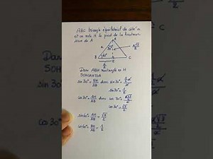 Sinus et cosinus de 30 degrés et 60 degrés (cours 1ère)