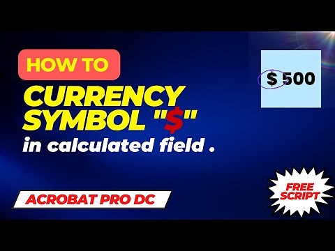 How to Add Currency Symbol in Fillable PDF form | Adobe Acrobat Pro 2023