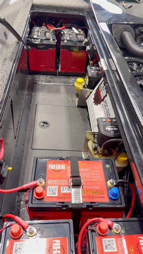 7.5K views · 77 reactions | New Pro-Guide Alpha Lithium Battery Setup  Cranking Battery 180AH Alpha Electronics Battery 180AH Alpha Trolling Motor Batteries 100AH X 3 Pro-Guide 5 bank Charger #whorigstheboats #hennesseyharness #proguidebatteries #caymasboats #bassboat #bassfishing | Hennessey Outdoor Electronics | Facebook