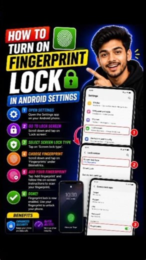 How to Set Fingerprint Lock on Android Phone 🔒How to Turn On Fingerprint Lock in Android Settings