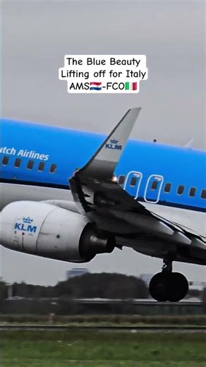 KLM Boeing 737-800 Takeoff from Amsterdam to Rome 🇳🇱✈️🇮🇹