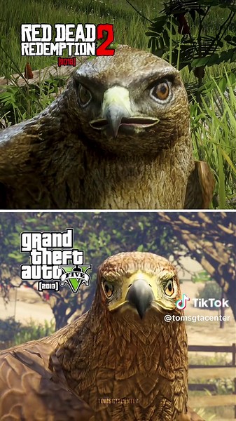 GTA 5 vs. RDR 2 - Hawk Comparison🦅 @Rockstar Games #gta5 #gaming #rockstargames #grandtheftauto #rdr2