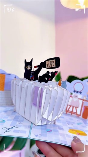 🐱💤✨🌿💖 Chilling Cat Perfect 3D Pop Up Card | Cozy Vibes Gentle Purrs and Peaceful Moments 💌🌟