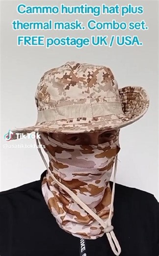 Desert Camouflage Facemask and Hat, Plus a Free Baseball Cap. Free Tracked Postage. - Etsy