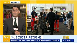 Thousands of loved ones will be reunited in South Australia today, after the state brought down its hard border to vaccinated travellers. DETAILS: http://9Soci.al/wpAn30s1utw #9News | Nightly at 6pm | 9 News
