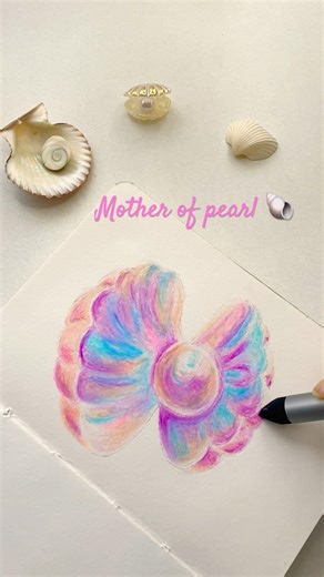 Easy oil pastel drawing 🐚 #art #oilpastel #ytshorts #shorts