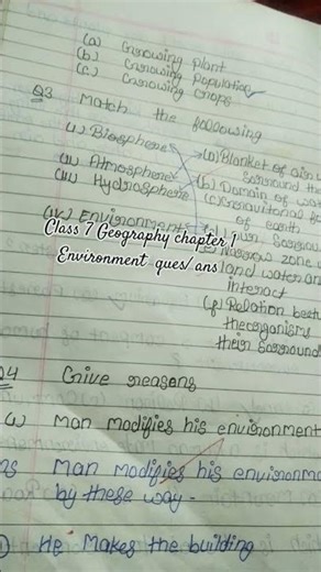 CLASS 7 GEOGRAPHY CHAPTER 1 ENVIRONMENT QUESTION ANSWER #motivation #music