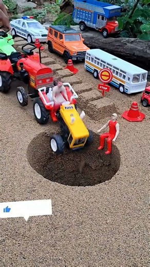 Bruder Scania Truck and clg Bus near Tractor and big Tractor crash to pit #jcb#jcpbackhoe #jcp