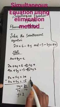 simultaneous equation using elimination method #simultaneousequation