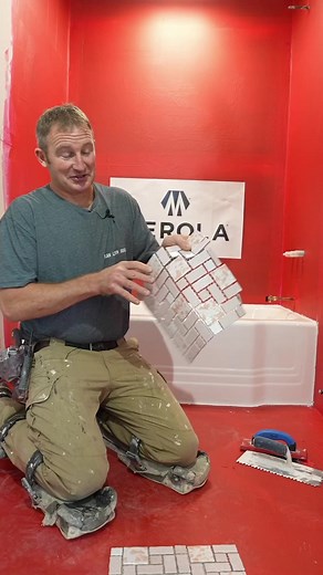 31K views · 150 reactions | 3 ways to make mosaic floor tiles easier to install 1. Use floor leveler to ensure a flat floor 2. Use a good non-sag thinset like Ardex x5 3. Layout & template the tiles to fit before setting 朗朗 @merolatile #diy #tile #bathroomdesign #bathroomremodel #homeimprovement #bathroomremodelingteacher | Bathroom Remodeling Teacher | Facebook