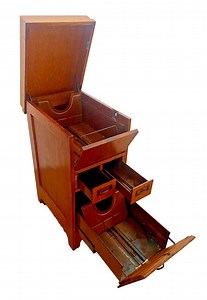 Rare Antique File Cabinet Tilt Open Top Index Card Drawers Paneled Sides Casters - Etsy