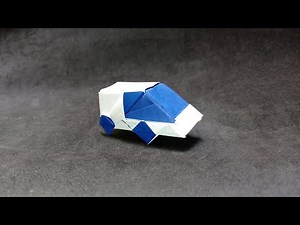 [3D origami] Simple! How to fold origami car from only a single sheet of square paper!