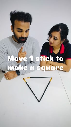 Prasann and Ankita on Instagram: "Move 1 stick to make a square."