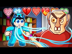 Escaping EVIL GRANDPA BUT You Get CUSTOM HEARTS In Roblox With Crazy Fan Girl!
