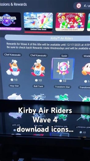 Kirby Air Riders Wave 4 icons, Switch Online - LIMITED TIME