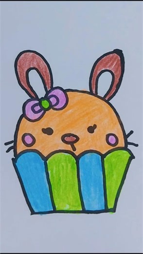 Very Easy Cup Cake Cartoon Drawing || #shortfeed #shorts #ytstudio #viralshorts
