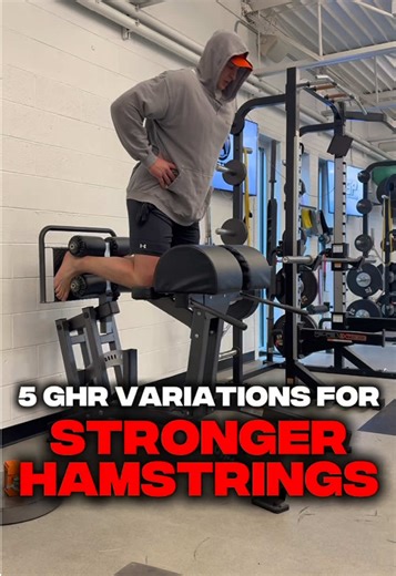 5 GHR VARIATIONS FOR STRONGER HAMSTRINGS‼️ These progressions are in order from beginner to advanced. Let me start by saying this is NOT a beginner exercise. If you are new to strength training, start with something like a hamstring slider or banded hamstring curl before progressing to GHR exercises. ✅ Master each variation before moving onto the next Tell me which variation you found the most challenging in the comments👇