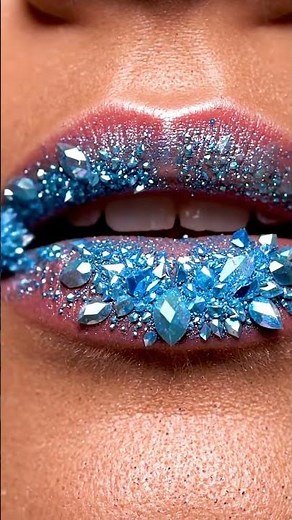 Frosted Gem Lipstick ❄️💎 | Hyper-Realistic Lips with Icy Crystal Texture & Cooling ASMR Shine