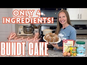 Easy 4-Ingredient Peach Bundt Cake with Glaze | Super Moist Cake Mix Hack!