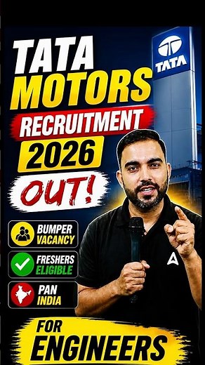 TATA Motors Recruitment 2026 🔥 | Bumper Vacancy for Engineers | Freshers Eligible 😱 | Apply Now!