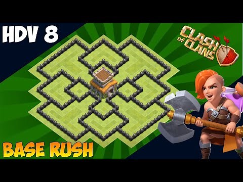 HDV 8 rush ANTI 2 ETOILES avec LIEN | MONTEZ EN TROPHEES | Clash of Clans