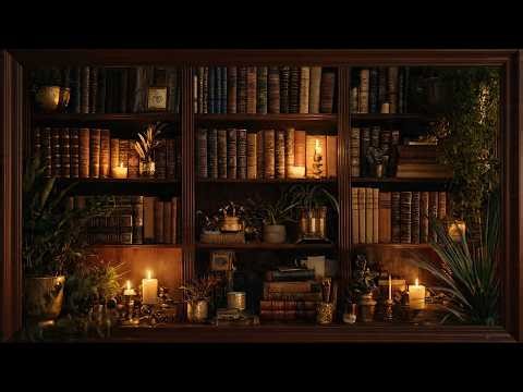 Dark Academia Bookshelf 4K | Cozy Home Library Frame TV Art | Samsung Frame TV Screensave