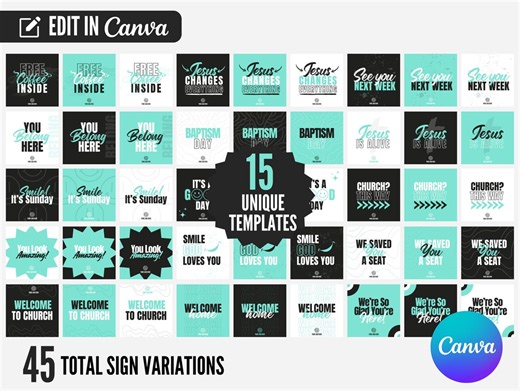 Church Welcome Signs Bundle | 45 Printable Outdoor Signs | Canva Template (digital Download) - Etsy