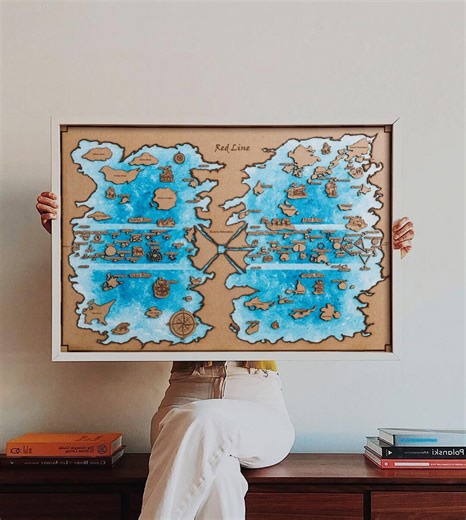 3D Wood One Piece Map - Grand Line & Red Line Hand Painted Art - Multi-layer Anime Wooden Chart - Unique Manga Lover Gift - Wall Decor - Etsy